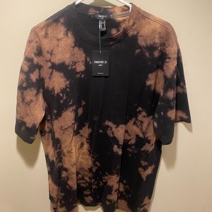 Forever 21 Tye dye wash brown / black T shirt unisex .